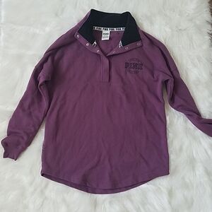 PINK Victoria's Secret Purple 1/2 button Pullover